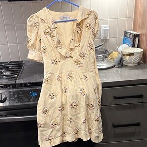 Reiss Cream Floral Mini Dress